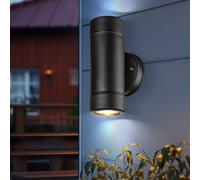 Applique murale applique extérieure lampe maison applique balcon lumière, spot haut et bas 2 ampoules IP44, douilles GU10, LxH 8,6x16cm