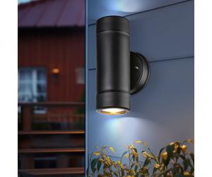 Hauswandleuchte Applique Murale 2 à Feux Up & Down Terrasse Noir GU10
