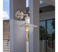 Applique murale applique extérieure lampe maison applique balcon, IP44, acier couleur or blanc, style campagnard, 1x douille E27, HxLxP 25,6x24x27,2 cm