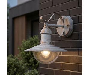 Hauswandleuchte Applique Murale Lampe Lanterne Campagne Blanc Or IP44 1x E27