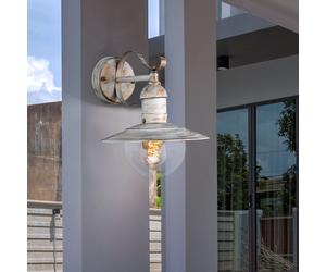 Hauswandleuchte Applique Murale Lampe Lanterne Campagne Blanc Or IP44 1x E27