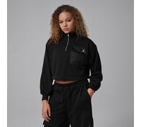 Haut à 1/4 de zip Hike Mike Jordan Brooklyn Fleece pour femme Noir/Blanc XS (FR 34-36)
