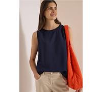 Cecil 3413436 Chemisier pour Femme avec col Rond et détails côtelés (Lot de 1), Bleu foncé Urbain, XS