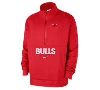 Haut à demi-zip Nike NBA Chicago Bulls Club Courtside pour homme University Red/Blanc L