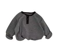 Haut à franges pour filles - Couche de base confortable - Printemps Automne Hiver - Garçons et Filles - T-shirt à manches longues - Vêtements d'entraînement pour fille (gris foncé, 11-12 ans)