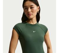 Haut à manches courtes ajusté et côtelé Nike Chill Knit pour femme Fir/Sail XS (FR 34-36)
