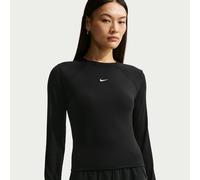 Haut à manches longues ajusté et côtelé Nike Chill Knit pour femme Noir/Sail S (FR 38-40)