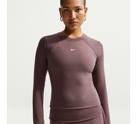 Haut à manches longues ajusté et côtelé Nike Chill Knit pour femme Tattoo/Sail M (FR 42-44)
