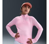Haut à manches longues et 1/4 de zip Dri-FIT Nike pour fille Medium Soft Pink/Blanc XS