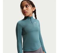 Haut à manches longues et 1/4 de zip Dri-FIT Nike pour fille Mineral Slate/Blanc XS