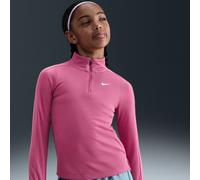 Haut à manches longues et 1/4 de zip Dri-FIT Nike pour fille Sweet Beet/Blanc XL