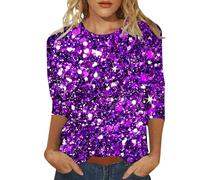 Haut A Paillette Femme Gris Argenté Vert ArméE Blanc Cassé Jaune Chemisier Manche Longue Paillette Haut Doré Chic Et Elegant Soiree T-Shirt Shiny Col V Sexy Disco Tunique Bleu Foncé 4XL 6XL XXL m XL