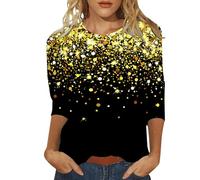 Haut A Paillette Femme Gris Argenté Vert ArméE Blanc Cassé Jaune Chemisier Manche Longue Paillette Haut Doré Chic Et Elegant Soiree T-Shirt Shiny Col V Sexy Disco Tunique Bleu Foncé 4XL 6XL XXL m XL