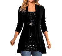 Haut À Paillettes Femme Disco Chemisier Glitter Haut Brillante Chemises Manche Longue Blouse Chic Élégant Décontracté T Shirt Paillettes Soirée Club Fête Tops Grande Taille Mode Tunique