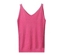 Haut à Paillettes pour Femme - Col en V - Chemisier à Paillettes - Gilet Festif - sans Manches - Crop Tops - Tenue Rave - Élégant - Couleur Unie - Débardeur à Bretelles Spaghetti - Nouvel