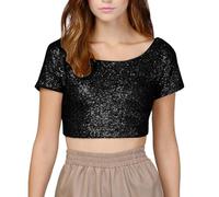 Haut À Paillettes Pour Femme Transparent Dentelle Ensemble Paillette Débardeur Sans Manches Robe Sequins Chemisier Fete a Soiree Disco Chemisiers Brillantes Soirée Gilets Festif Tenue Reveillon Top