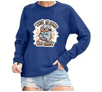 Haut ample pour femme, sweat à capuche avec imprimé Halloween, cardigan pour femme, jaune, bleu, M