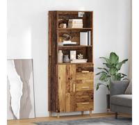 Vidaxl Haut Armoire Montage Mural 2 Pcs Chêne Noir 69,5 X 34 X 180 Cm