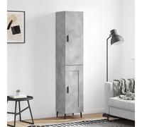 Hoge kast 34,5x34x180 cm bewerkt hout betongrijs3198869