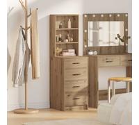 Highboard Chêne Fumé 40x41x135 cm Bois d ingénierie