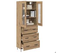 Haut Armoire - CLARENCE® - Montage simple - Buffet bahut/Armoire de Cuisine - avec tiroir Chêne artisanal 69,5 x 34 x 90 cm B146000
