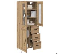 Haut Armoire - CLARENCE® - Montage simple - Buffet bahut/Armoire de Cuisine - avec tiroir Chêne artisanal 69,5 x 34 x 90 cm B851410