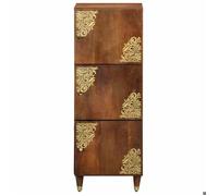Haut Armoire - CLARENCE® - Montage simple - Buffet bahut/Armoire de Cuisine - Marron 40 x 33 x 110 cm - bois de mangue massif B37806