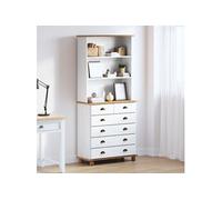 Haut "ASKIM" Blanc 91x40x199,5 cm en bois massif de pin, Haut "ASKIM" Blanc 91x30x104 cm en bois massif de pin, Commode "ASKIM"
