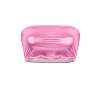 Haut bandeau uni pour femme - Épaules dénudées - Look mouillé - Pour sortir - Sans bretelles - Épaules dénudées - Pour rendez-vous galant, soirée, vacances, bustier tendance - Pour fête, rose, XL