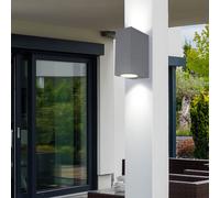 UP et Down light extérieur GU10 éclairage extérieur porte d'entrée éclairage façade applique murale anthracite extérieur , éclairant haut et bas, aluminium moulé sous pression, 2x GU10, LxH 6,8x15 cm