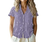 Haut Blanc Femme Chic Et éLéGant Blouse Fluide Cardigan DéContracté à Manches Courtes pour Femme Haut Blanc Chic Et éLéGant Blouse Fluide (Purple XXL)