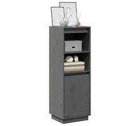 Haut Buffet en Pin Massif Gris Armoire Stable pour Cuisine Salon avec Ample Espace de Rangement pour Salle à Manger 37x34x110 cm