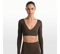 Haut cache-cœur à manches longues NikeSKIMS Matte pour femme NSKM DARK SEPIA L