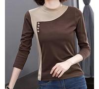 Haut Casual pour femme Polyester Élastique Confortable Haut Casual | Polaire brossée double face, douceur , chaleur optimale, tissu léger, confort toute la journée(Brown 4XL)