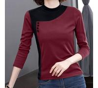 Haut Casual pour femme Polyester Élastique Confortable Haut Casual | Polaire brossée double face, douceur , chaleur optimale, tissu léger, confort toute la journée(Red M)