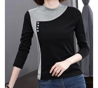 Haut Casual pour femme Polyester Élastique Confortable Haut Casual | Polaire brossée double face, douceur , chaleur optimale, tissu léger, confort toute la journée(Black 4XL)