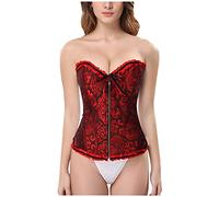 Haut Chic Femme SoiréE- Haut Gainant En Dentelle Avec Fermeture éClair String Bustier Corset Body Gaine Sexy