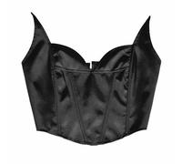 Haut corset imprimé chat de minuit pour femme - Bustier Edgy Y2K avec laçage réglable dans le dos et baleines en acier, vêtement galbant pour une silhouette amincissante, Noir , 3XL