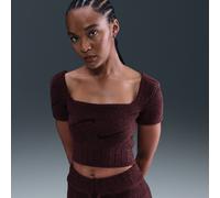 Haut court à manches courtes en maille Nike Phoenix Cozy Bouclé pour femme Burgundy Crush/Burgundy Ash/Burgundy Crush L (FR 46-48)
