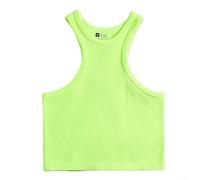 Haut court de sport doux pour la peau pour femme - Gilet de yoga et de course à pied pour l'été - Taille L - Vert