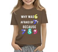 Haut court pour filles - T-shirt pour la journée des mathématiques 2025 - Pour les amateurs de mathématiques - Vêtements d'intérieur pour filles (marron, 3 à 4 ans)