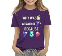 Haut court pour jeunes filles - T-shirt pour le jour du numéro 2025 - Pour l'école et les mathématiques - Pour les amateurs de mathématiques - Vêtements d'intérieur pour filles (violet, 10 à 11 ans)