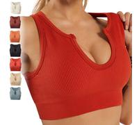 Haut Court Shape Me Up de Getheyshape, brassière de Sport Moulante Gainante, Gainante intégrée for l'entraînement, Le Yoga et Le Sport(Red,Medium)
