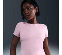 Haut court slim Nike pour femme Pink Foam L (FR 46-48)