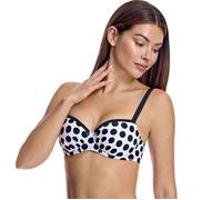 Haut de bikini balconnet pour femme W250323-Pois noir-blanc 105 C