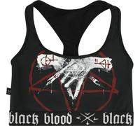 Haut de bikini Gothic de Black Blood by Gothicana - Haut de Bikini avec Pentagramme - S à XL - pour Femme - noir XL