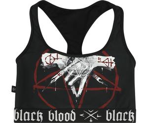 Haut de bikini Gothic de Black Blood by Gothicana - Haut de Bikini avec Pentagramme - S à XL - pour Femme - noir M