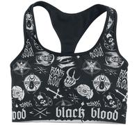 Haut de bikini Gothic de Black Blood by Gothicana - Haut de Bikini avec symboles occultes - S à XXL - pour Femme - noir XXL
