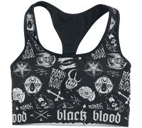 Haut de bikini Gothic de Black Blood by Gothicana - Haut de Bikini avec symboles occultes - S à XXL - pour Femme - noir S