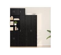 vidaXL Buffet Haut en Chêne Noir 70x42,5x185 cm - Rangement Stylé pour Salons & salles à Manger - Meuble Rétro pour décos intérieures Naturelles
